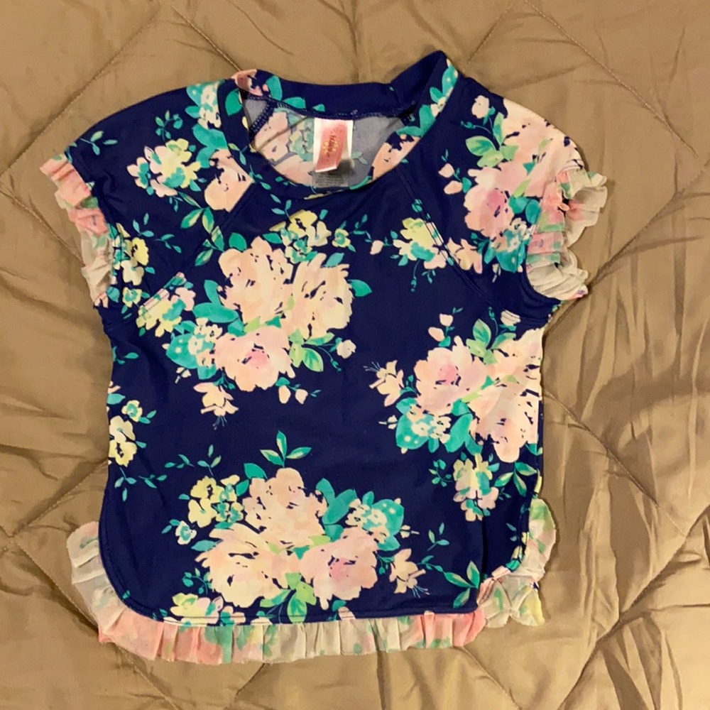 Hula Star size 6 flowered top/swim top.